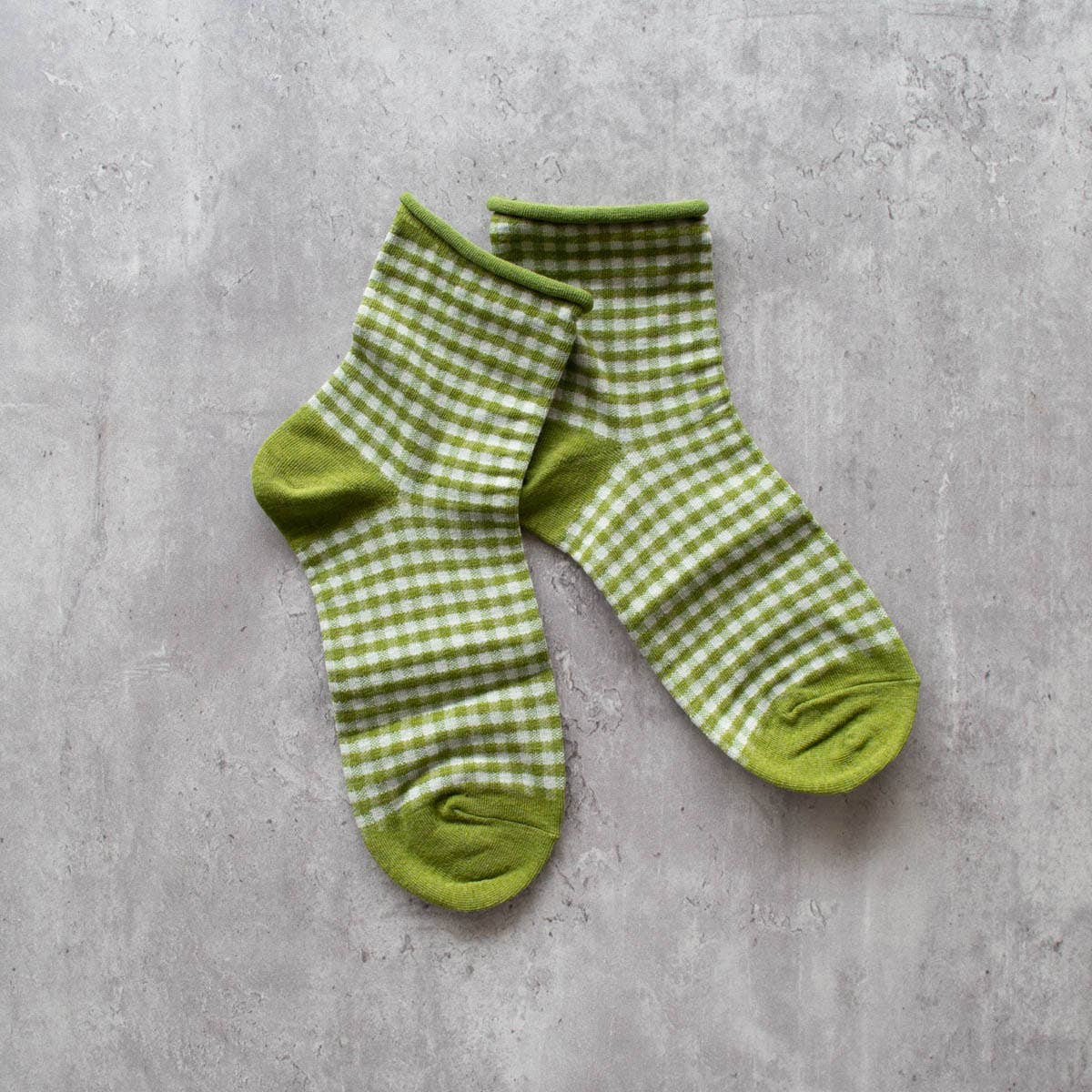 Olive Picnic Mid Crew Socks