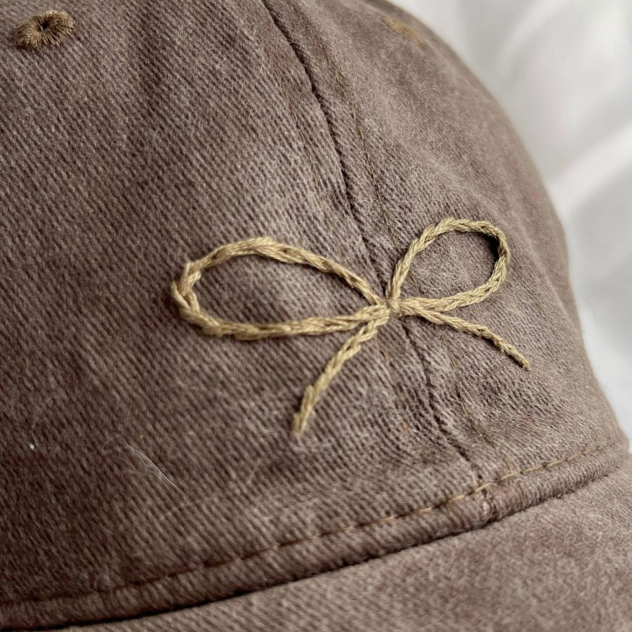 Hand Embroidered Bow Hats