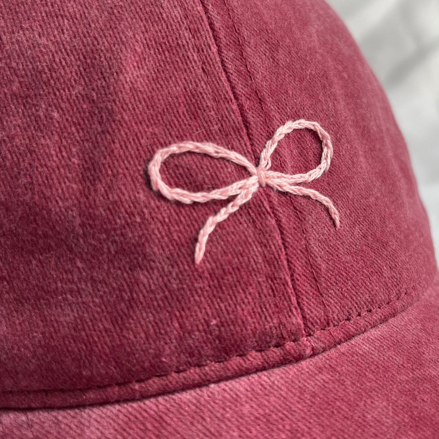 Hand Embroidered Bow Hats