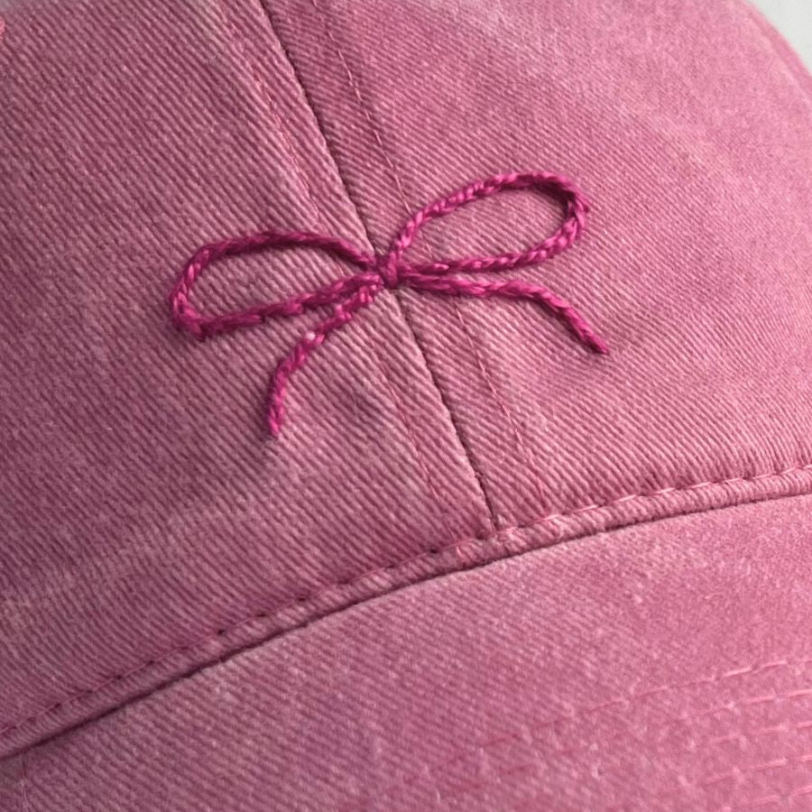 Hand Embroidered Bow Hats