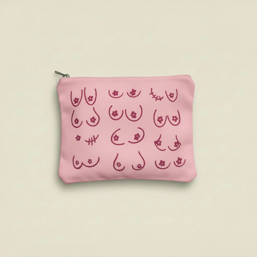 Boobies Sparkly Cosmetic Pouch