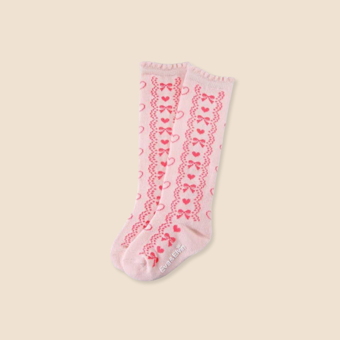 Princess Pink Bow Toddler Knee Socks