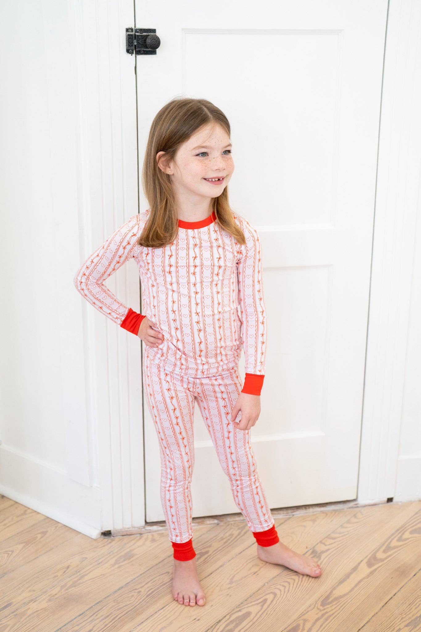 Valentine's Day Striped Heart Toddler Pajamas