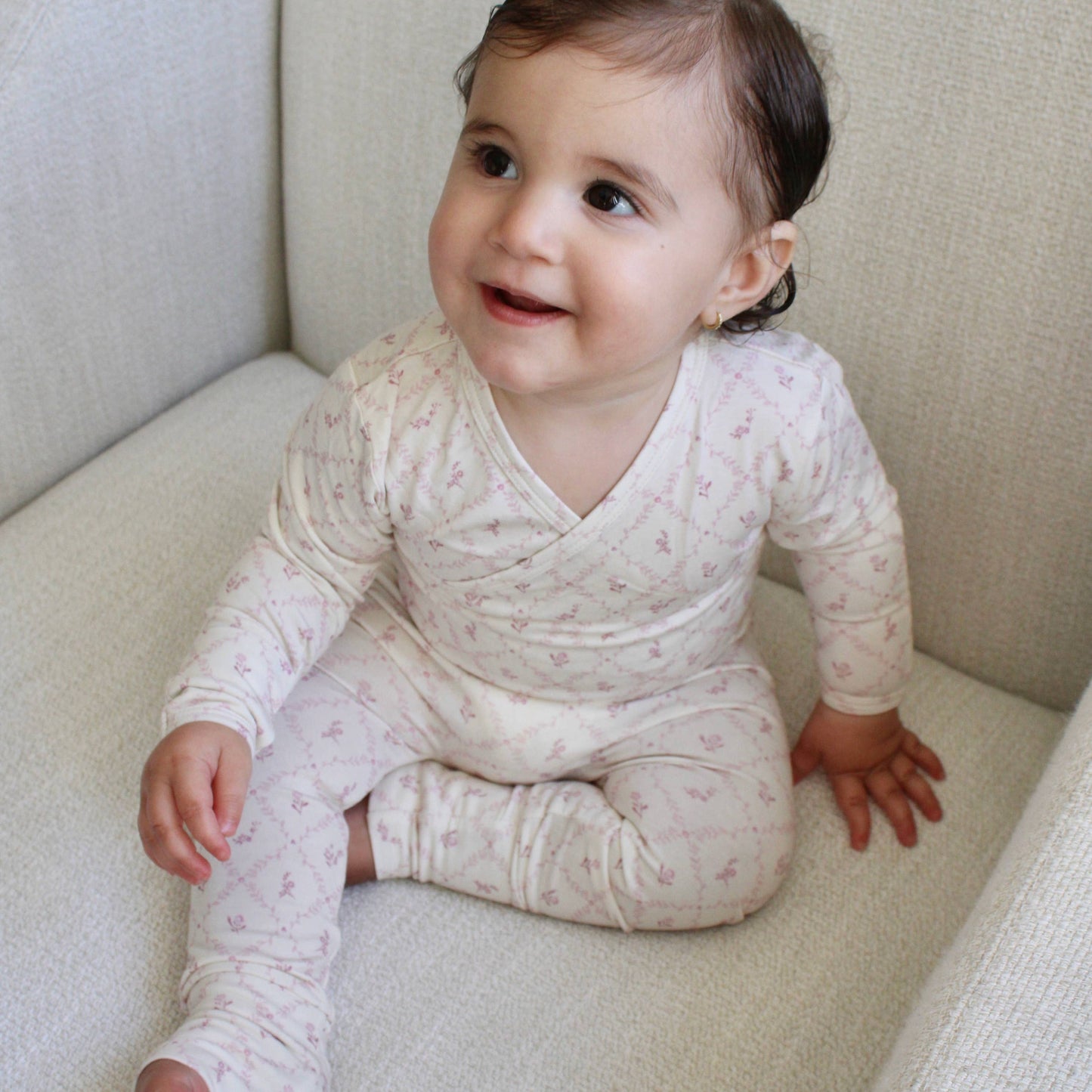 Mauve Lattice Bamboo Wrap Footie