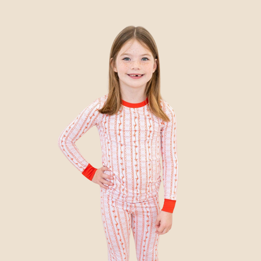 Valentine's Day Striped Heart Toddler Pajamas