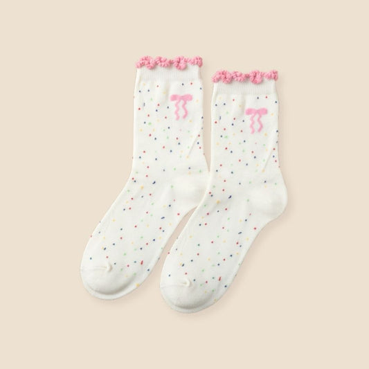 Ruffle Confetti Bow Socks