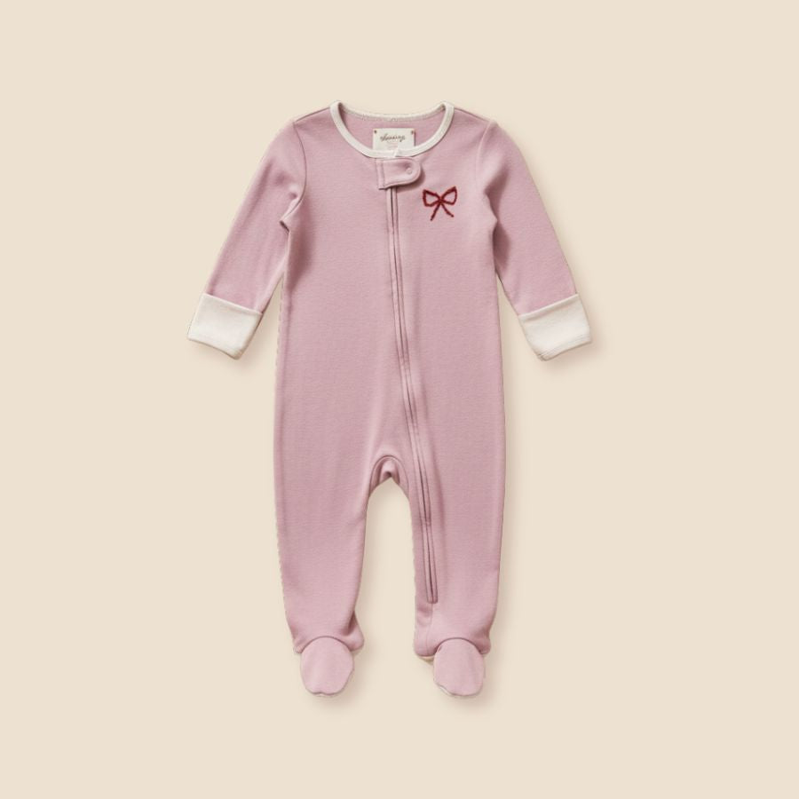 Ribbon Embroidered Baby Sleeper