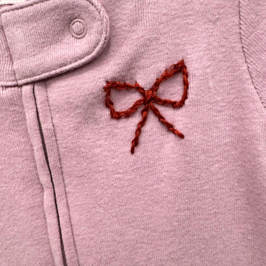 Ribbon Embroidered Baby Sleeper