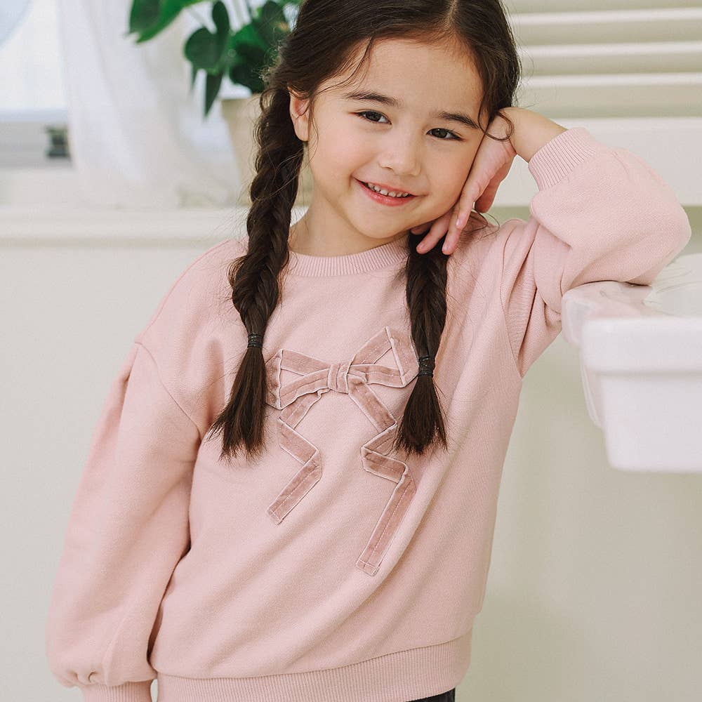 Little Girls Pink Ribbon Sweatshirt