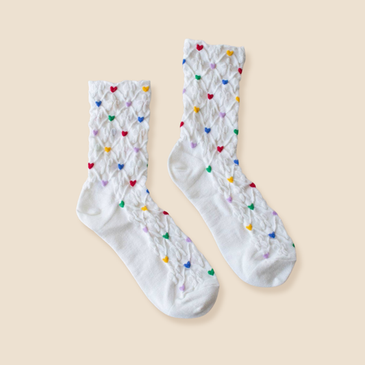 Rainbow Heart Socks