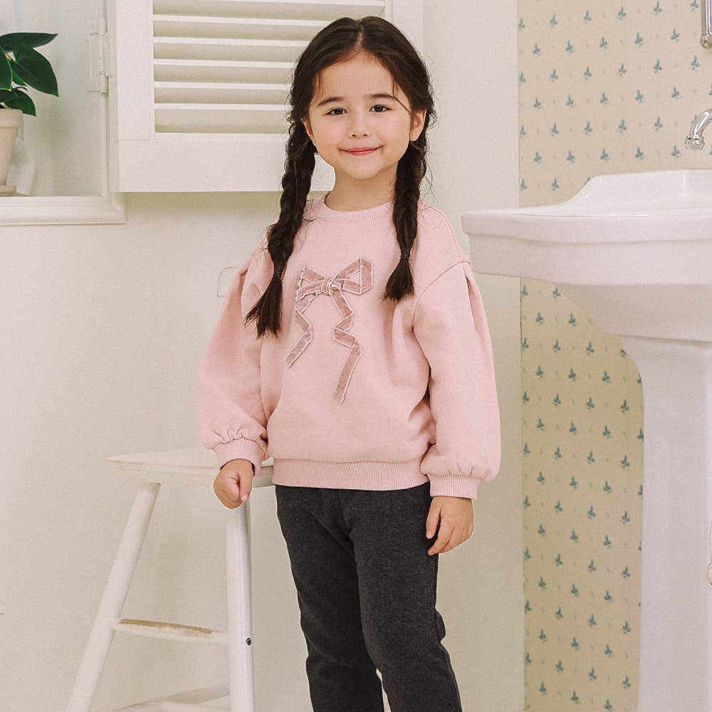 Little Girls Pink Ribbon Sweatshirt