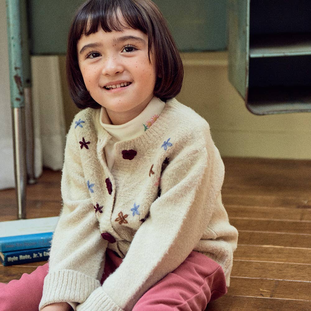Blooming Flowers Kids’ Knit Cardigan