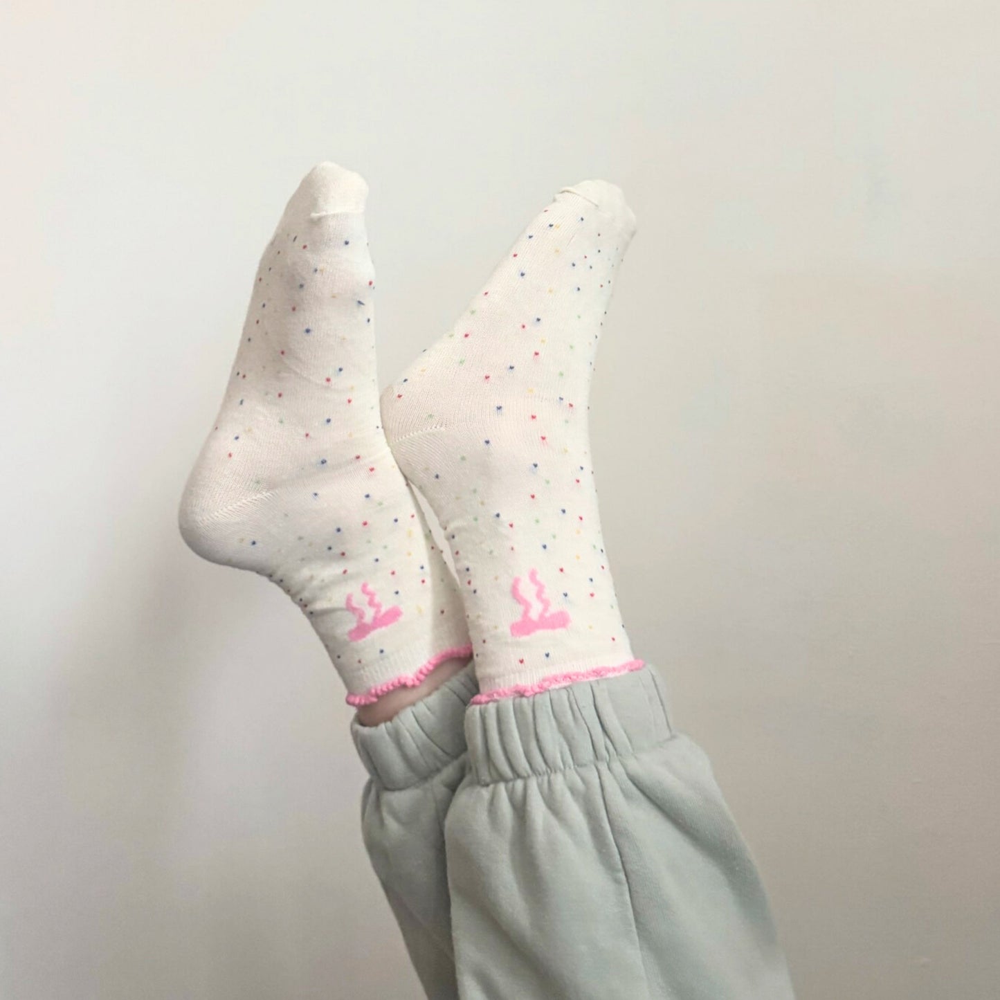 Ruffle Confetti Bow Socks