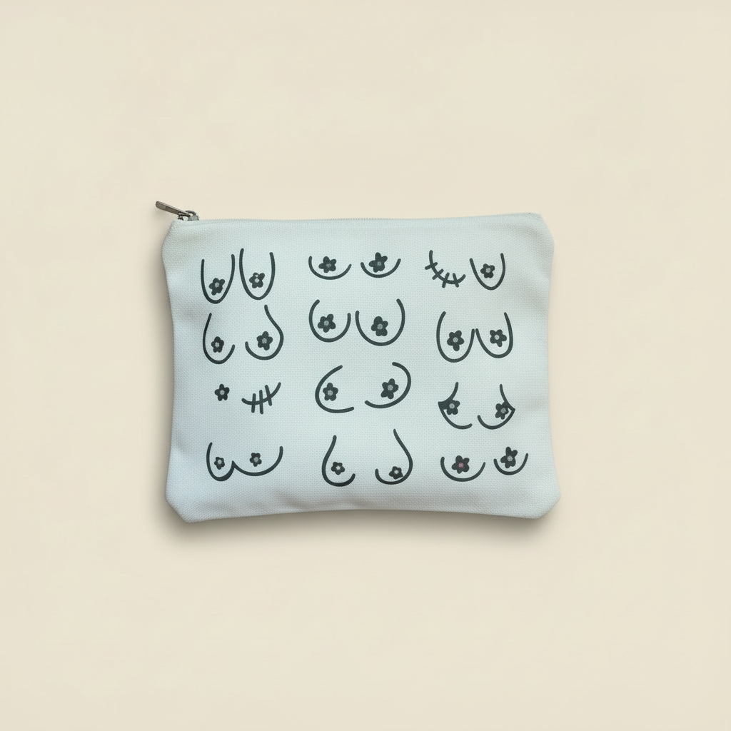 Boobies Sparkly Cosmetic Pouch