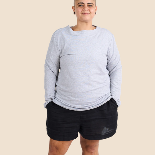 Women’s Gray Chemotherapy Long-Sleeved Shirt