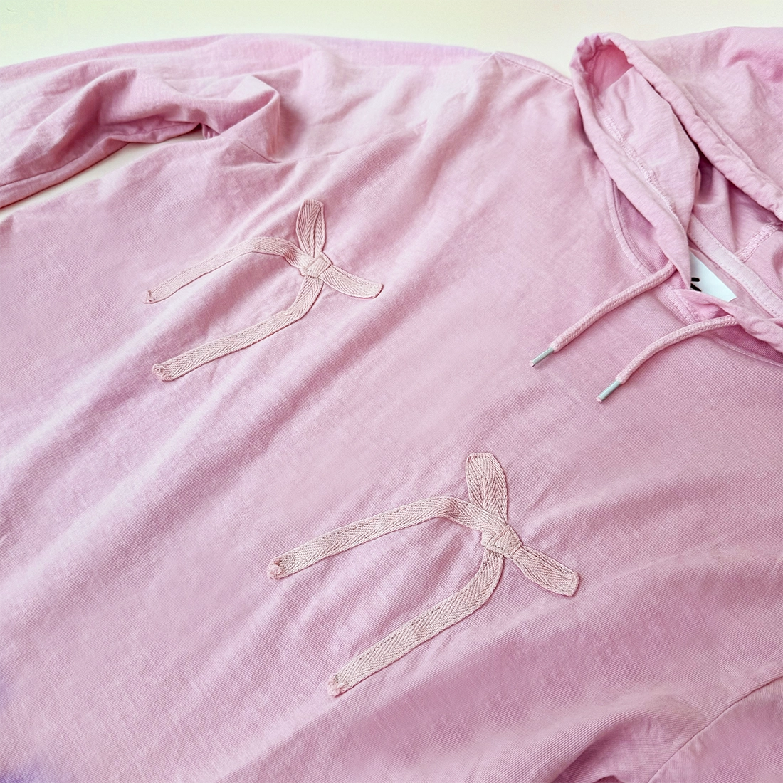 Recycled Pink Ribbon Cropped Hoodie