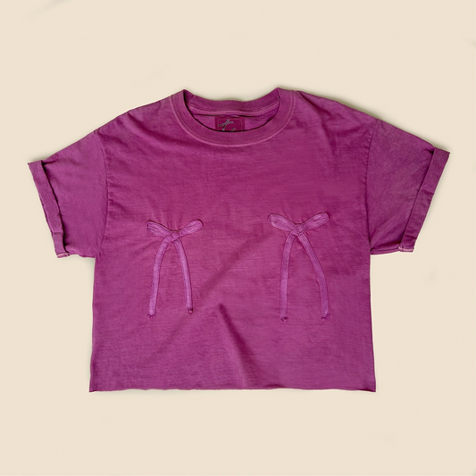 Recycled Pink Ribbon Cropped Tee