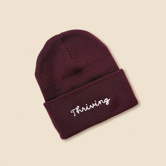 Maroon Embroidered Thriving Beanie