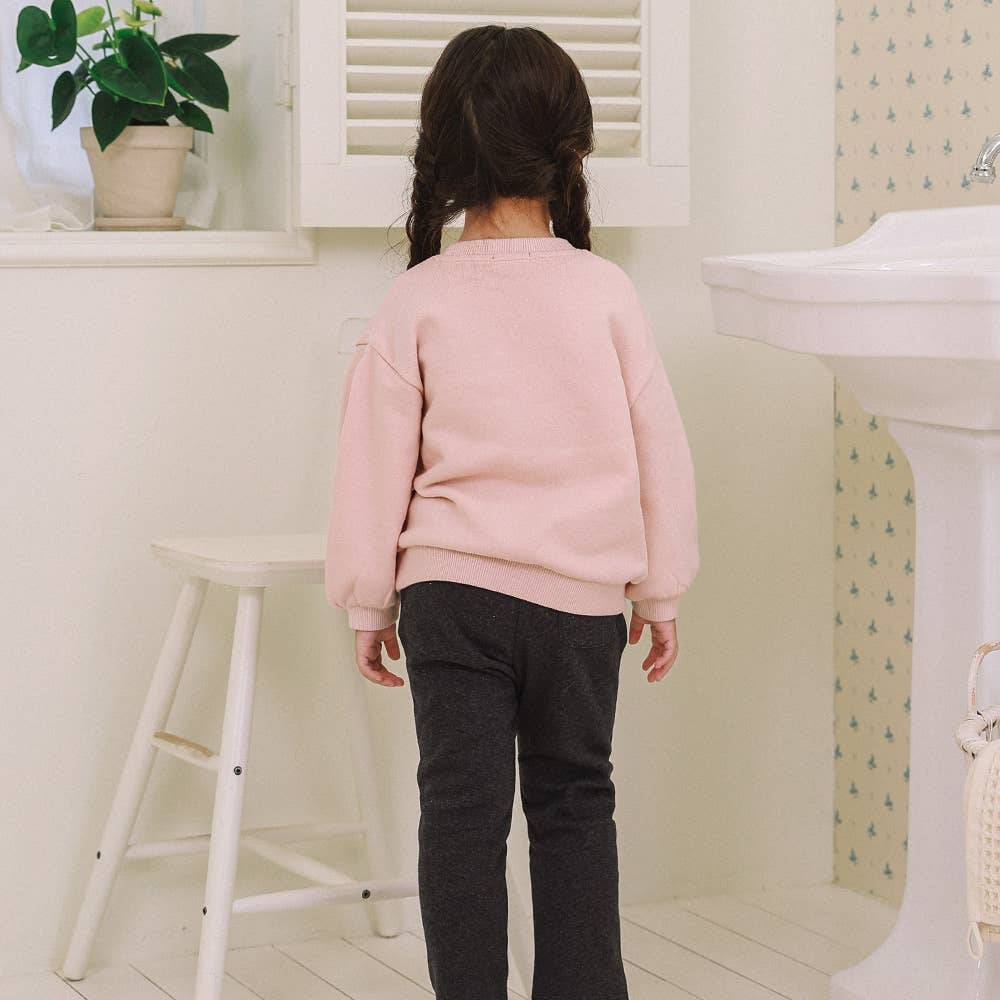 Little Girls Pink Ribbon Sweatshirt
