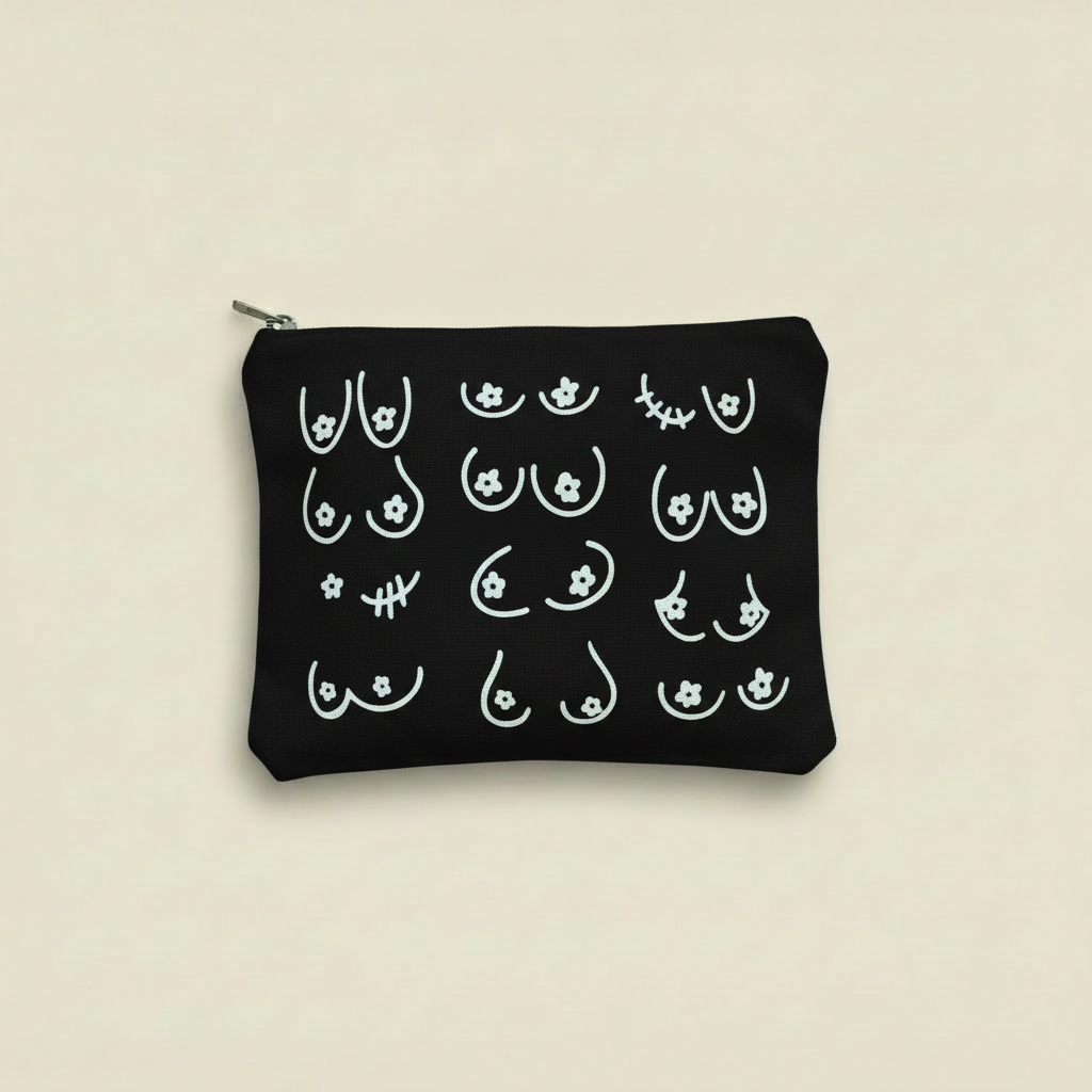 Boobies Sparkly Cosmetic Pouch