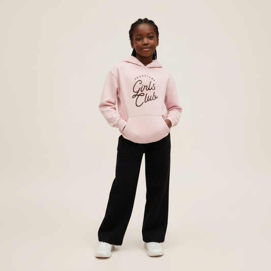 Brave Girls Club Sparkly Pink Hooded Sweatshirt