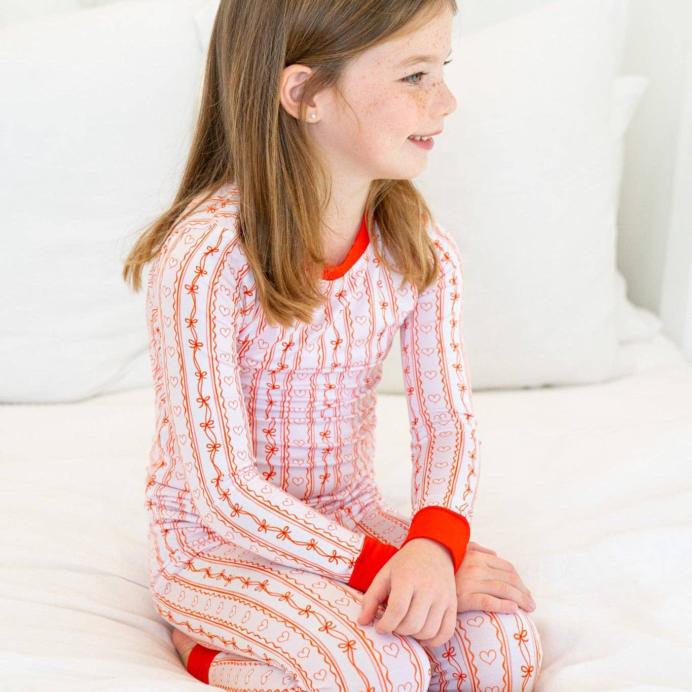 Valentine's Day Striped Heart Toddler Pajamas