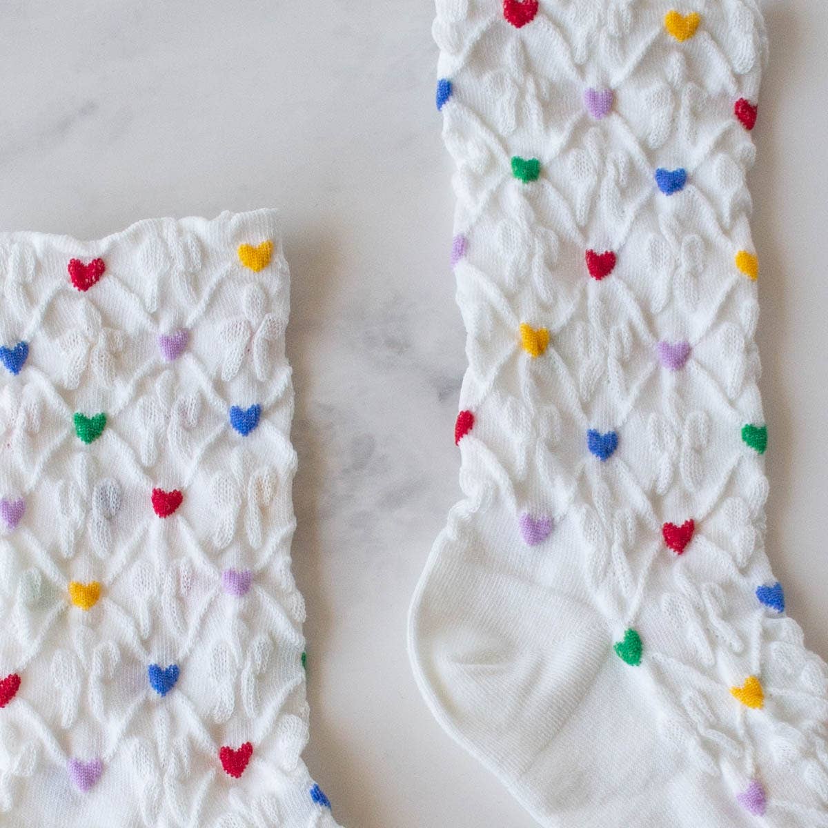 Rainbow Heart Socks