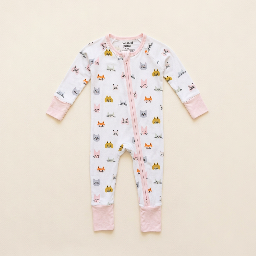 Kitty Cat Bamboo Baby Sleeper